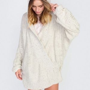 Wildfox Chunky Wrap‎ Hoodie Cardigan Sweater